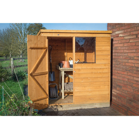 Photo of Forest Forest Product Overlap Dip Treated 6x4 Pent Shed -assembled-