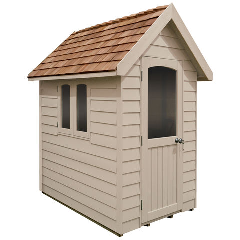Image of Forest Forest Redwood Lap Retreat 6x4 Apex Shed - Cream (Assembled)