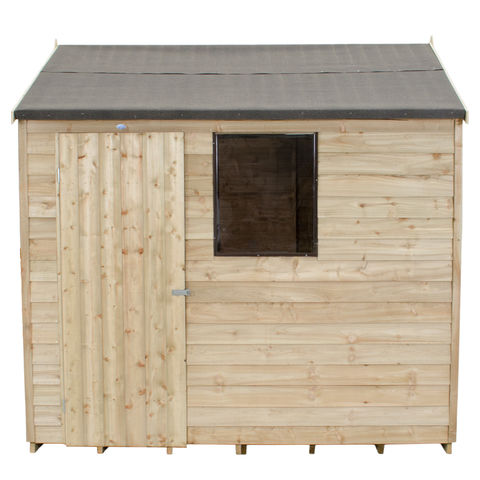 Photo of Forest Forest 8x6ft Reverse Apex Overlap Pressure Treated Shed -assembled-