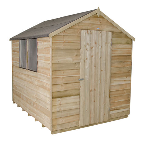 Photo of Forest Forest 6x8ft Apex Overlap Pressure Treated Shed -assembled-