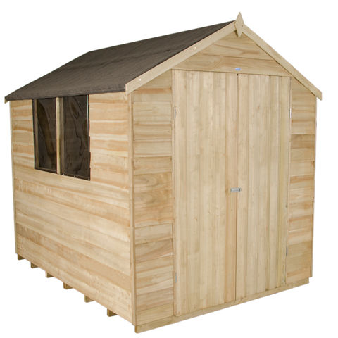 Photo of Forest Forest 6x8ft Apex Overlap Pressure Treated Double Door Shed -assembled-