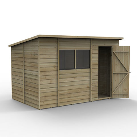 Image of Forest Forest 10'x6' Overlap Pressure Treated Pent Shed (Home Delivery)