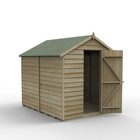 Image of Forest Forest 8'x6' Overlap Pressure Treated Apex Shed - No Window (Home Delivery)