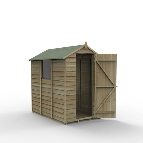 Forest 6'x4' Overlap Pressure Treated Apex Shed (Home Delivery)