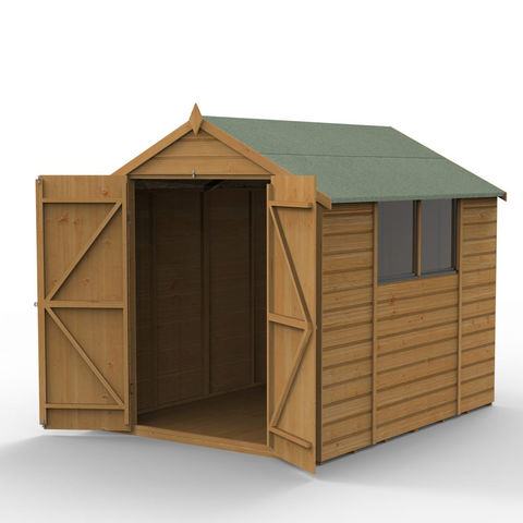 Image of Forest Forest 8'x6' Shiplap Dip Treated Apex Shed - Double Door (Home Delivery)