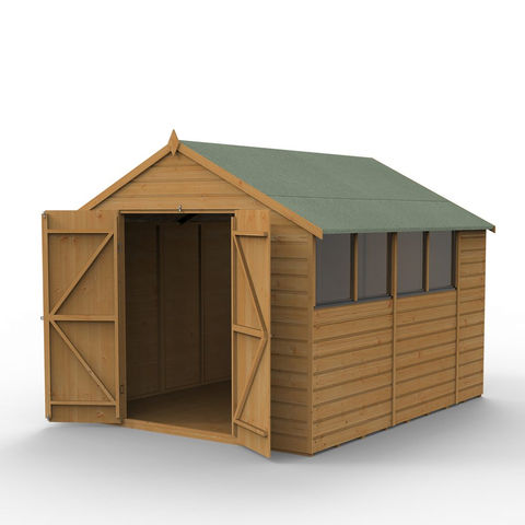 Image of Forest Forest 10'x8' Shiplap Dip Treated Apex Shed - Double Door (Home Delivery)