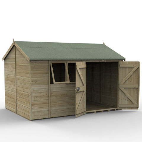 Image of Forest Forest Garden Timberdale 12 x 8 Reverse Double Door Shed (Home Delivery)