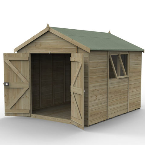Forest Garden Timberdale 10 x 8 Double Door Apex Shed (Home Delivery)