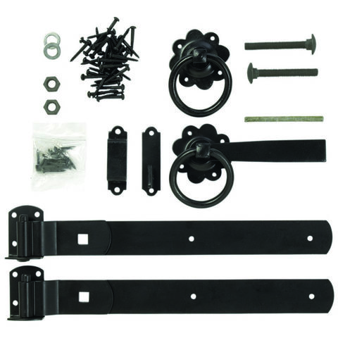 Image of Forest Forest Ring Gate Latch Set - Black Zinc Coated
