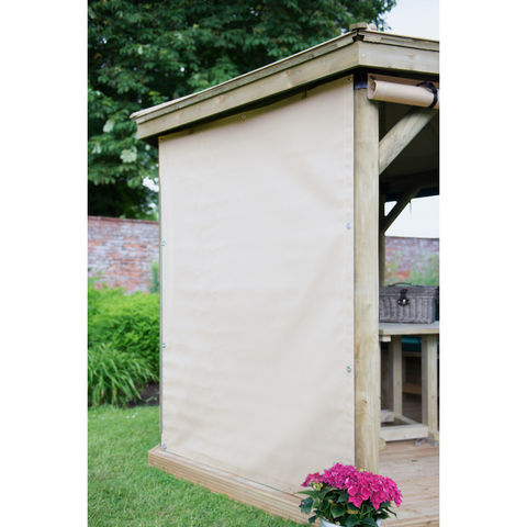 Photo of Forest Forest Set Of 6 Curtains For The 4.7m Hexagonal Garden Gazebo -cream-