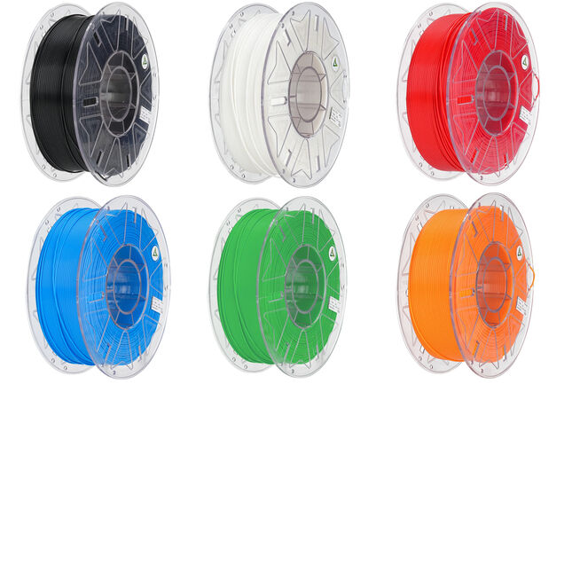 Creality Mixed Bundle Hyper Pla Rfid Filament 6x1kg Reels - 1x Black White Red Blue Green Orange